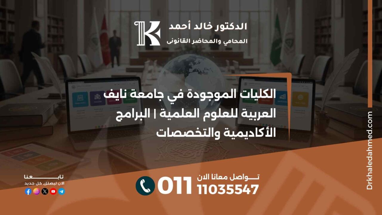 الكليات الموجودة في جامعة نايف العربية للعلوم العلمية | البرامج الأكاديمية والتخصصات