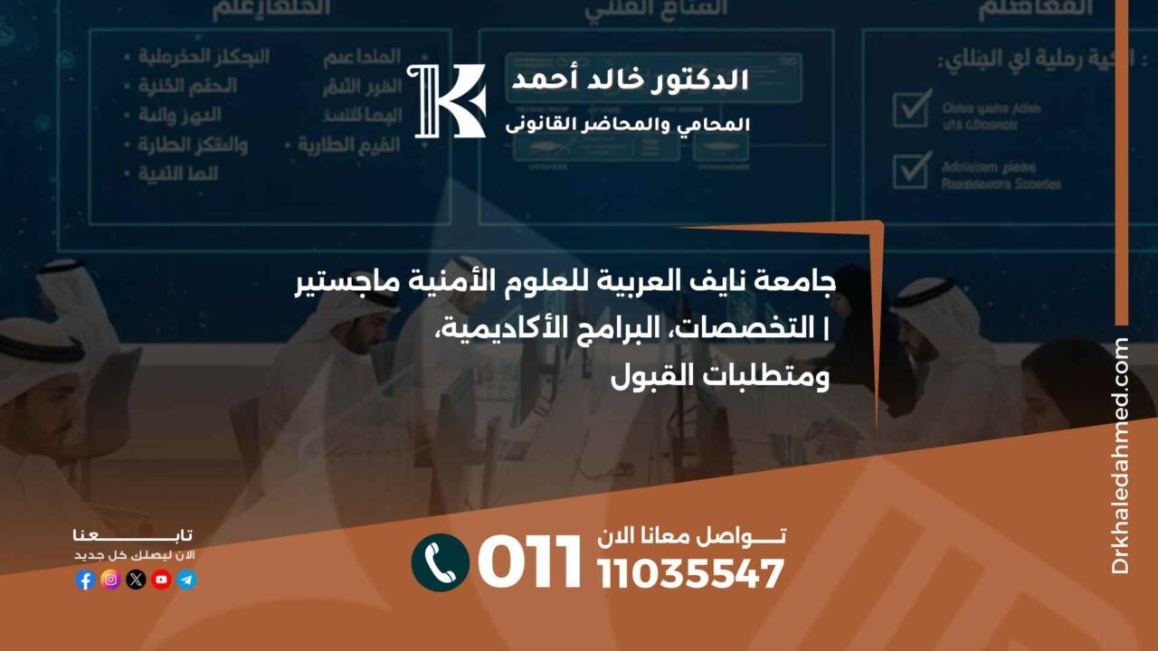 جامعة نايف العربية للعلوم الأمنية ماجستير | التخصصات، البرامج الأكاديمية، ومتطلبات القبول